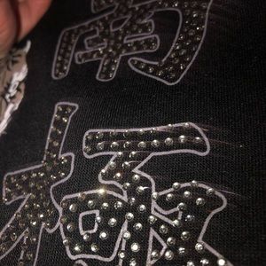 South Pole Boys large embellished Black White Tiger sweatshirt